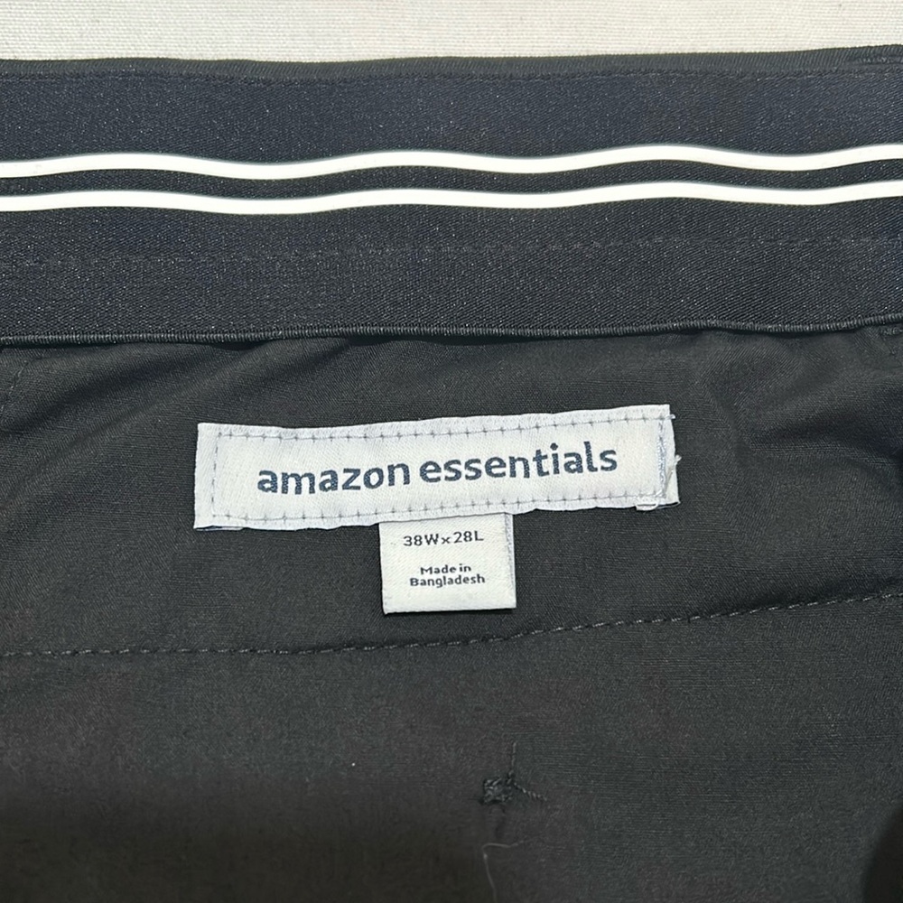 AMAZON ESSENTIAL CHINO PANTS CLASSIC FIT BLACK NEW 38W x 28L - Picture 11 of 14